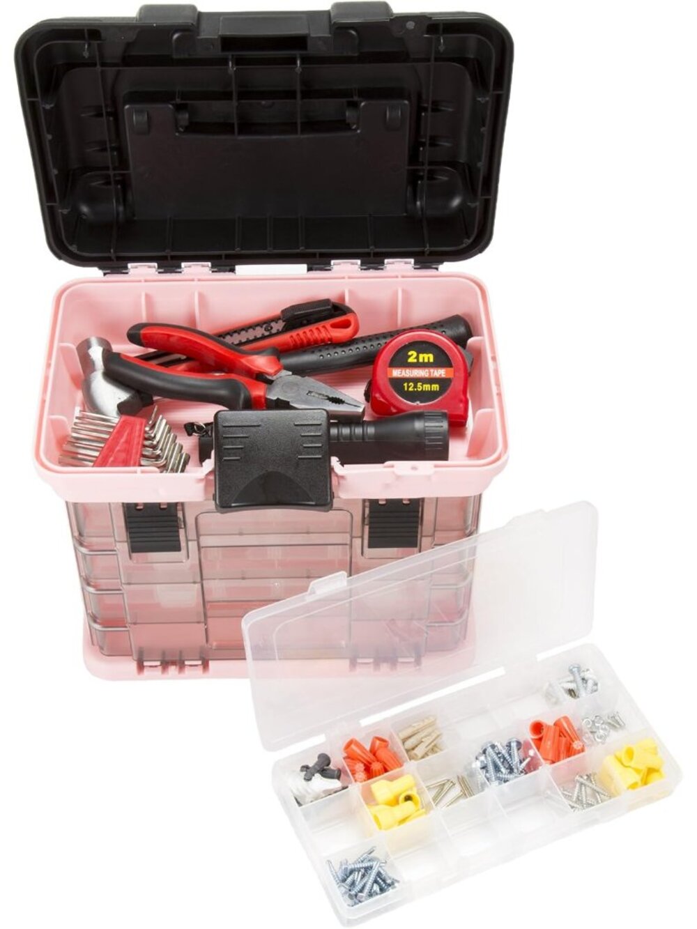Portable Tool Box for Women or Men, Pink, 10 x 7 x 10.5in